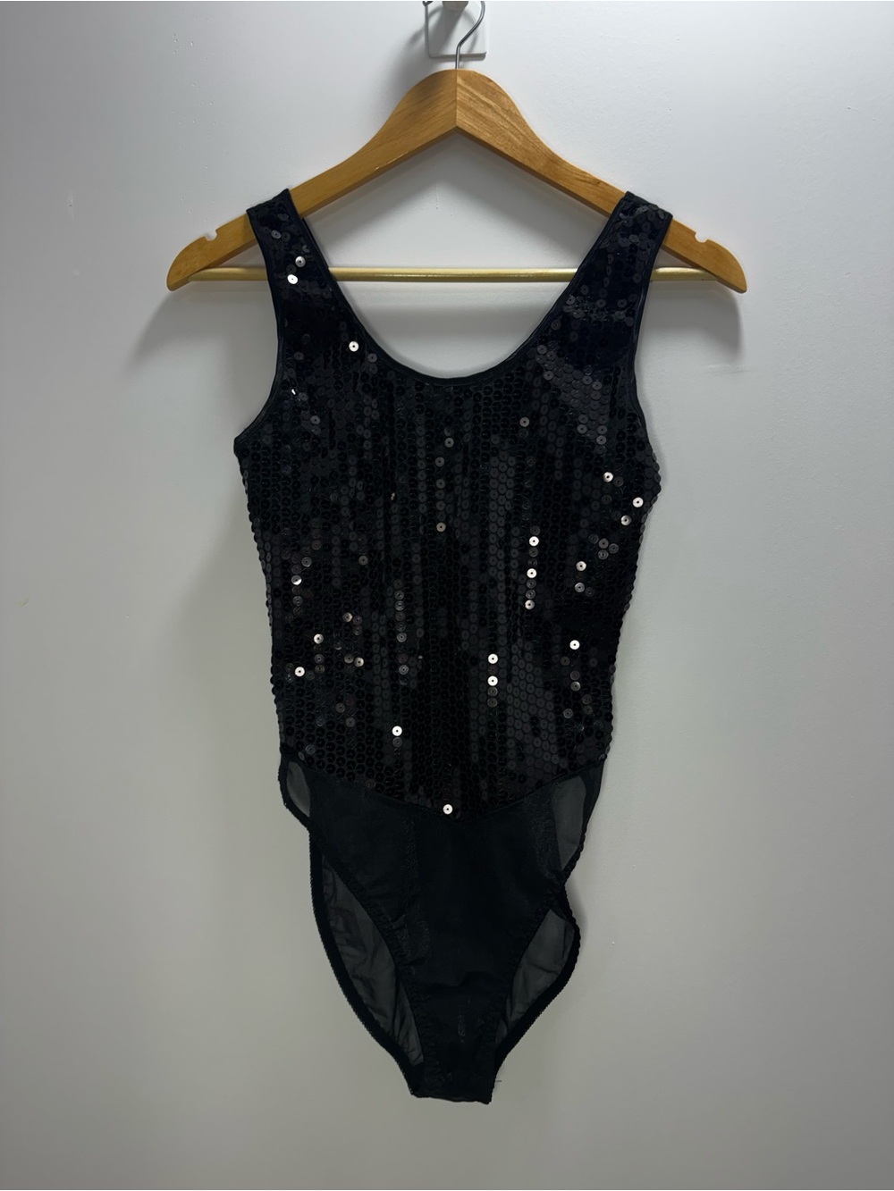 Black Sequin Tank One-Piece size M